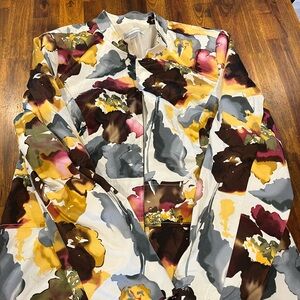 Christopher & Banks Multicolor Floral Bomber Jacket
